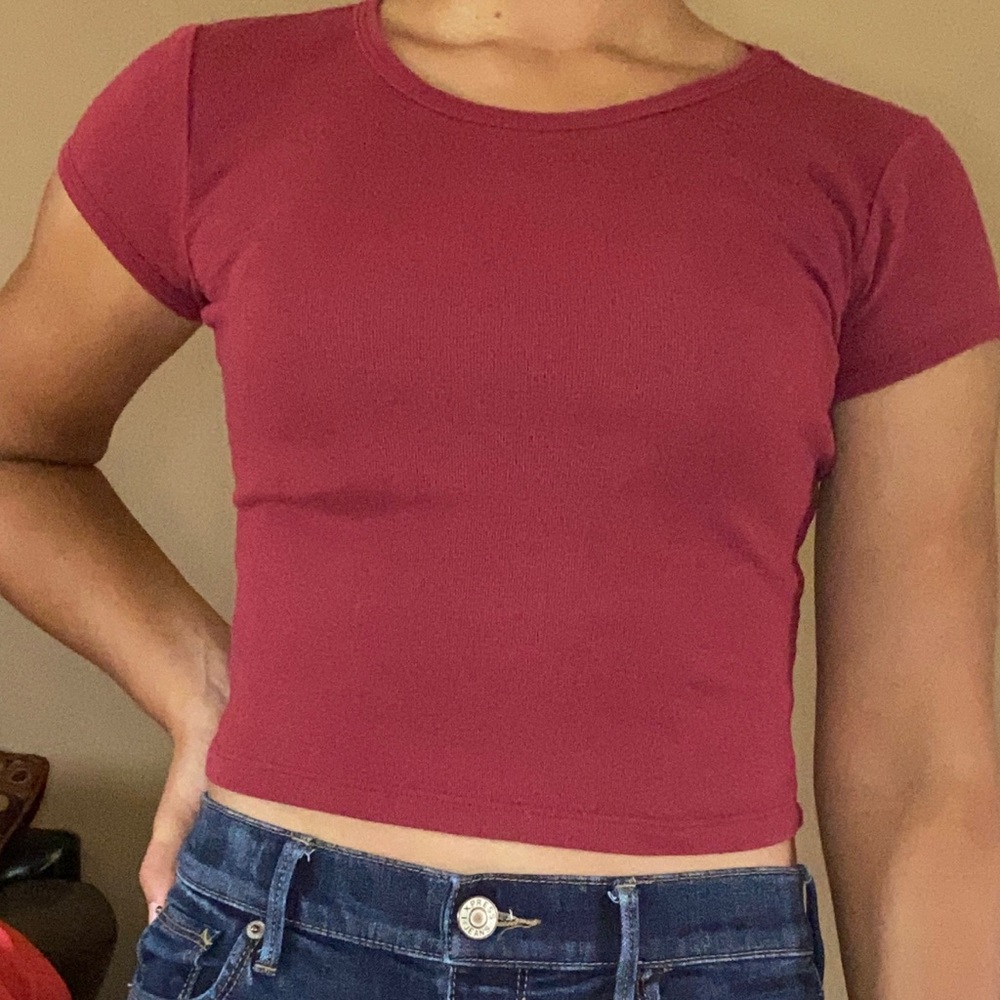 Dark red top